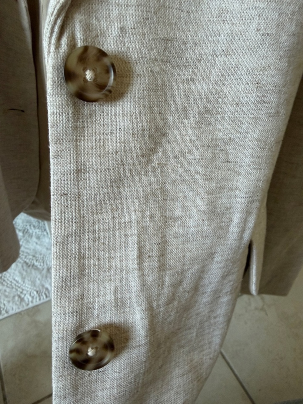 Abercrombie & Fitch Beige Linen-Blend Tailored Blazer Medium - Picture 4 of 4